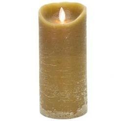 Flameless Pillar Candle - Mystique LED - Taupe - 7in X 3.25in