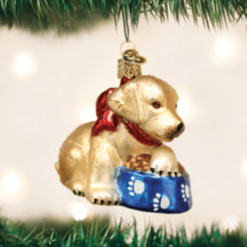 Old World Christmas Glass Ornament - Labrador Pup