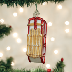 Old World Christmas Glass Ornament - Sled