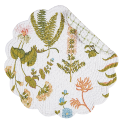 Round Quilted Placemat - Anessa - Washable/Reversible - 17in