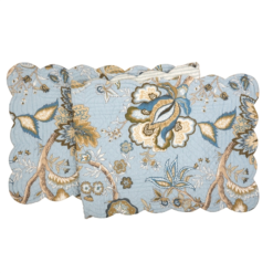 Rectangular Table Runner - Bethany Blue - Quilted/Reversible - 51in X 14in