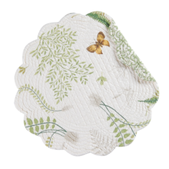 Round Quilted Placemat - Althea - Washable/Reversible - 17in