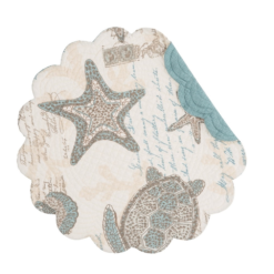 Round Quilted Placemat - Amber Sands - Washable/Reversible - 17in