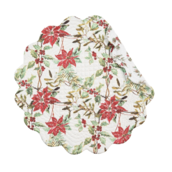 Round Quilted Placemat - Eve - Washable/Reversible - 17in