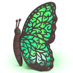 Solar Garden Statue - Green Butterfly - 14in
