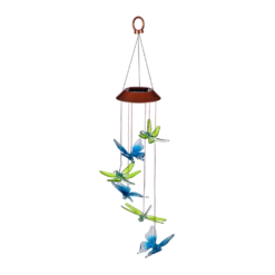 Solar Wind Chime - Color-Changing Dragonfly/Butterfly - 26 Inch