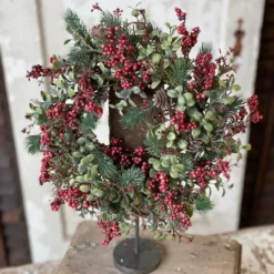 Spruce Candle Ring - Red Laden Berry - 6 Inch