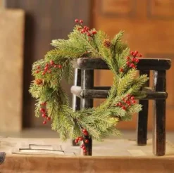 Spruce Candle Ring - White Spruce With Berries - 6in