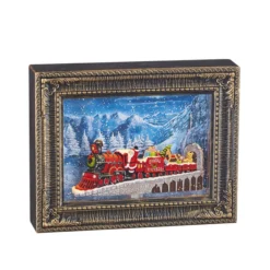 Water Lantern - Frame With Santa Express - Battery Operated - 10in